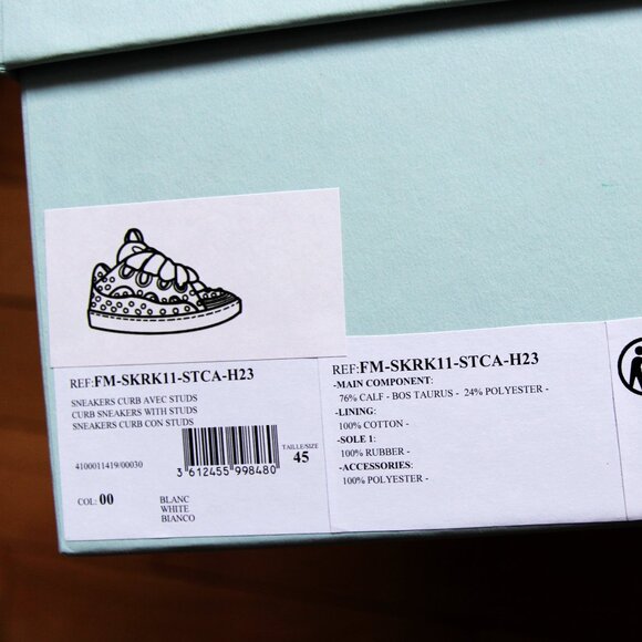 BNWT AW23 LANVIN CURB SNEAKERS WITH STUDS 45 - Picture 6 of 9